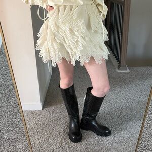 NEW Zara Black Embossed Tall Boots size 7,5